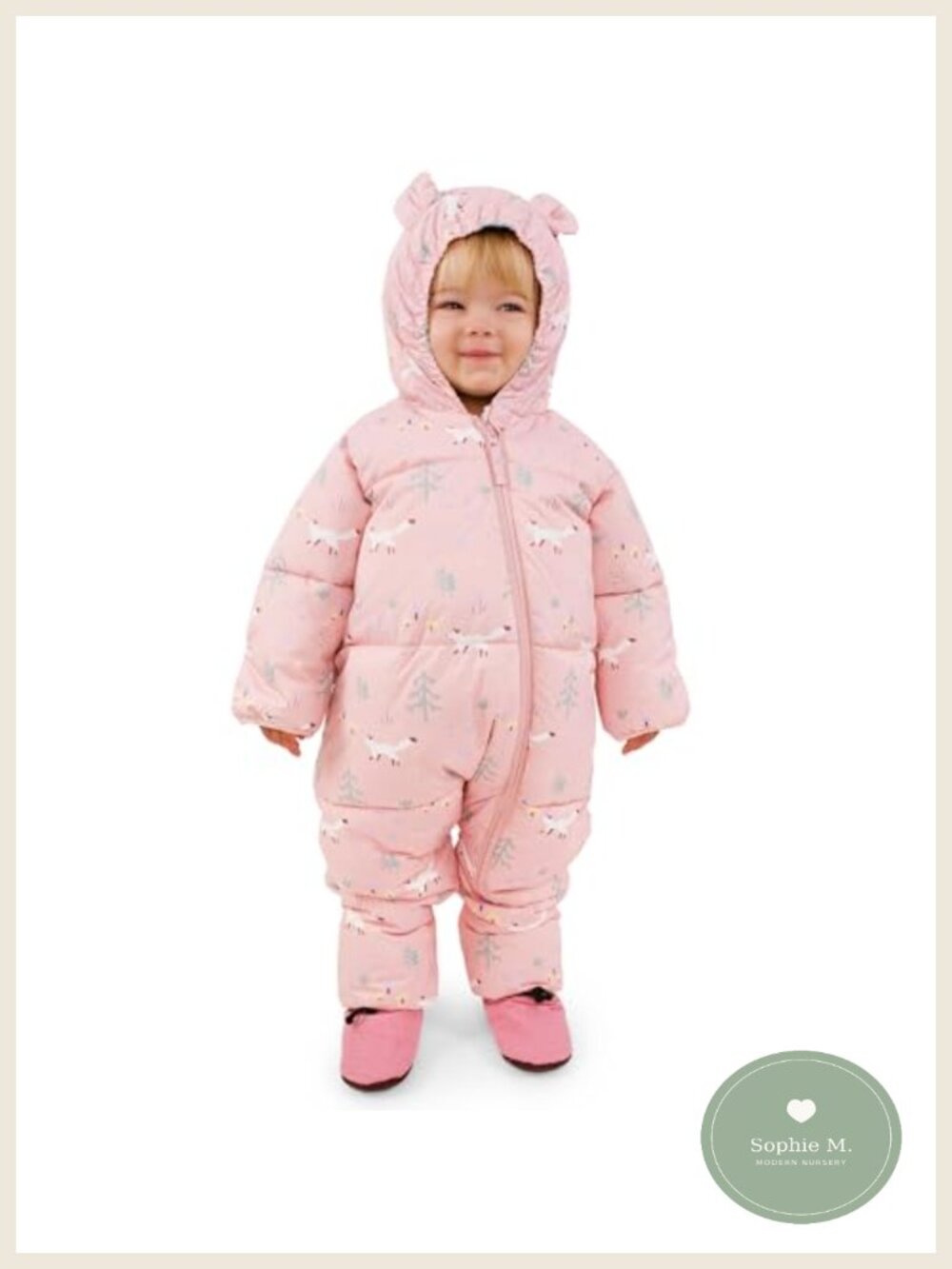 Insulated Waterproof Puffer Snow Suit Baby Toddler Winter One-Piece with Sherpa